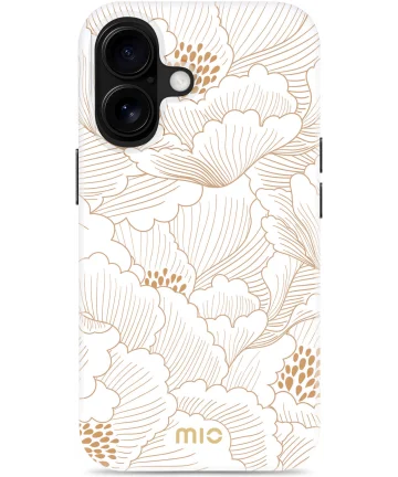 MIO MagSafe Apple iPhone 16 Hoesje Hard Shell Back Cover White Roses Hoesjes