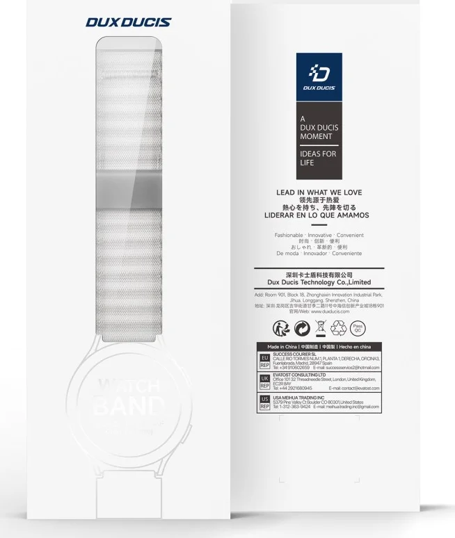 Dux Ducis Strap YC - Universeel Smartwatch 22MM Bandje - Wit afbeelding 7