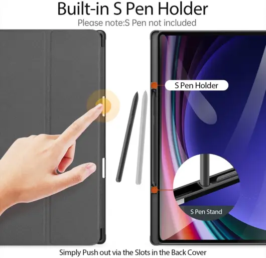 Dux Ducis Domo Samsung Galaxy Tab S10 Ultra Hoes Tri-Fold Book Case Zwart afbeelding 4