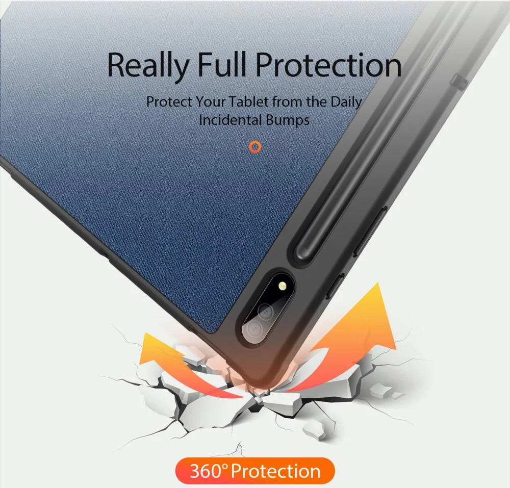 Dux Ducis Domo Samsung Galaxy Tab S10 Ultra Hoes Tri-Fold Book Case Blauw afbeelding 3