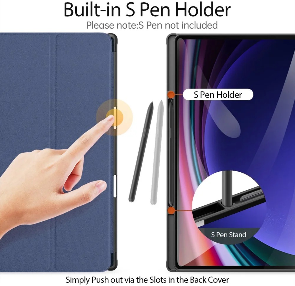 Dux Ducis Domo Samsung Galaxy Tab S10 Ultra Hoes Tri-Fold Book Case Blauw afbeelding 5