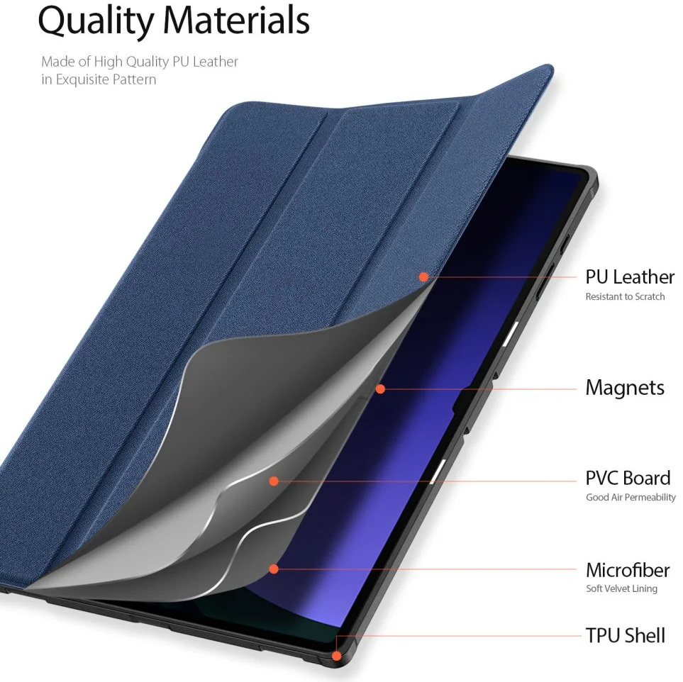Dux Ducis Domo Samsung Galaxy Tab S10 Ultra Hoes Tri-Fold Book Case Blauw afbeelding 7