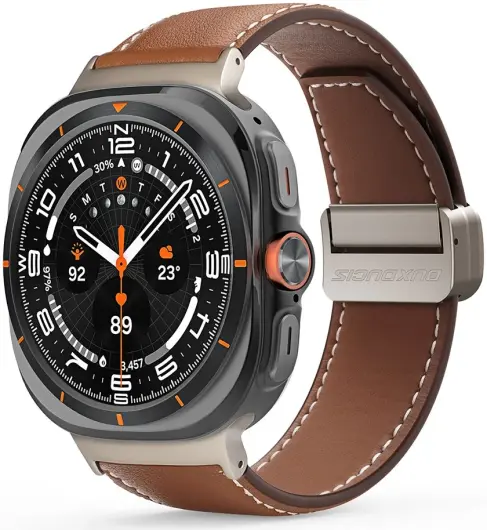 Dux Ducis YA - Samsung Galaxy Watch Ultra Bandje - Echt Leer - Bruin afbeelding 2