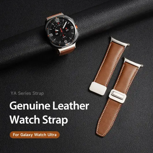 Dux Ducis YA - Samsung Galaxy Watch Ultra Bandje - Echt Leer - Bruin afbeelding 3