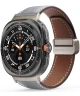 Dux Ducis YA - Samsung Galaxy Watch Ultra Bandje - Echt Leer - Grijs