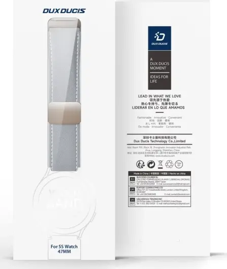 Dux Ducis YA - Samsung Galaxy Watch Ultra Bandje - Echt Leer - Grijs afbeelding 12