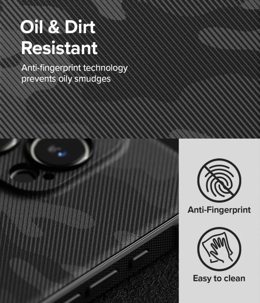 Ringke Onyx Apple iPhone 16 Pro Max Hoesje Flexibel TPU Back Cover Camo Zwart afbeelding 6