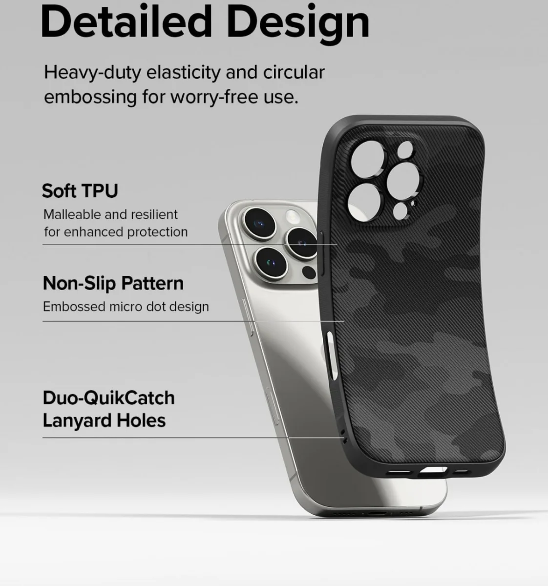 Ringke Onyx Apple iPhone 16 Pro Max Hoesje Flexibel TPU Back Cover Camo Zwart afbeelding 7