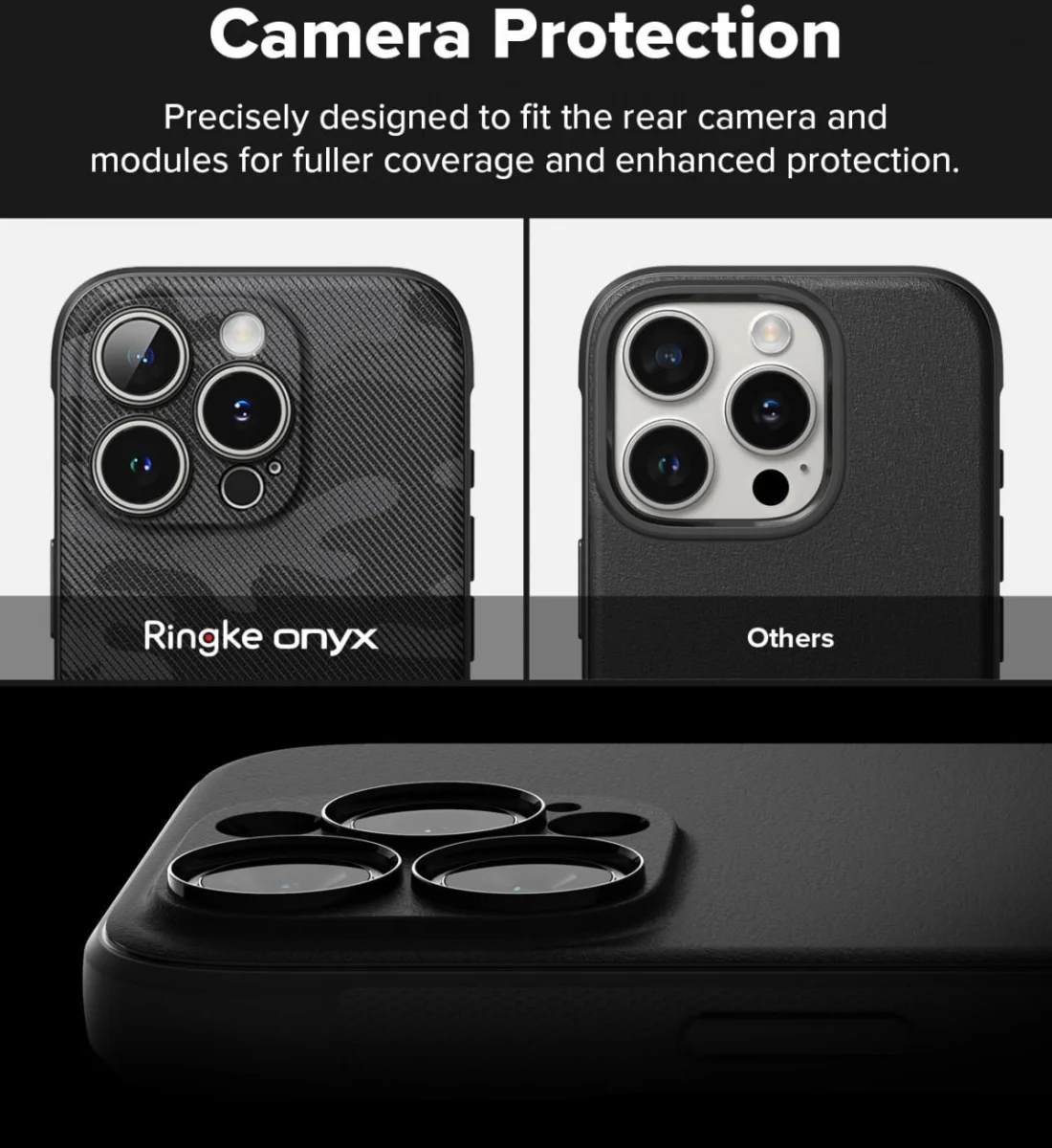 Ringke Onyx Apple iPhone 16 Pro Max Hoesje Flexibel TPU Back Cover Camo Zwart afbeelding 8