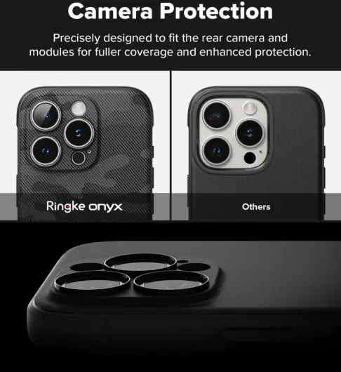 Ringke Onyx Apple iPhone 16 Pro Max Hoesje Flexibel TPU Back Cover Camo Zwart afbeelding 8
