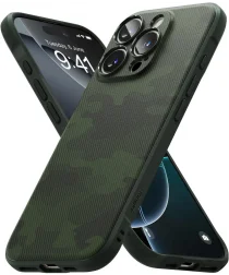 Ringke Onyx Apple iPhone 16 Pro Max Hoesje Flexibel TPU Back Cover Camo Groen