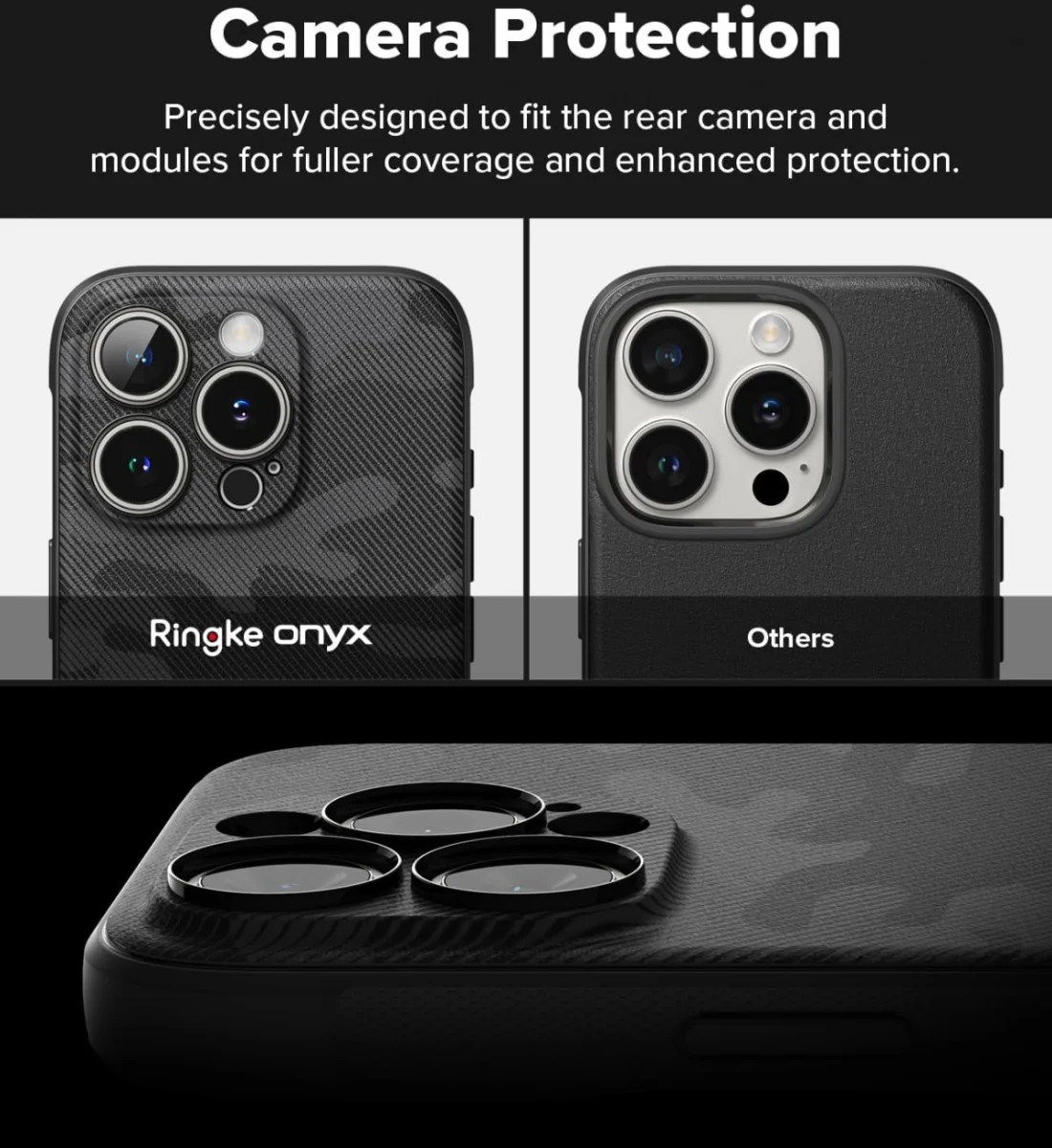 Ringke Onyx Magnetic Apple iPhone 16 Pro Max Hoesje MagSafe Camo Zwart afbeelding 10