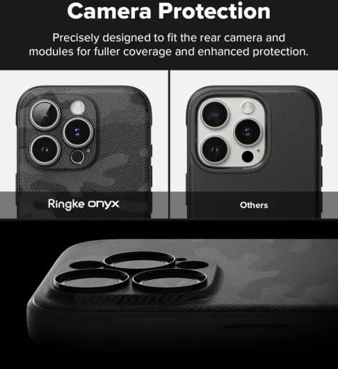 Ringke Onyx Magnetic Apple iPhone 16 Pro Max Hoesje MagSafe Camo Zwart afbeelding 10