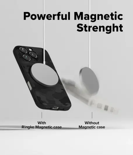 Ringke Onyx Magnetic Apple iPhone 16 Pro Max Hoesje MagSafe Camo Zwart afbeelding 5
