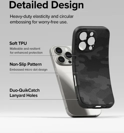 Ringke Onyx Magnetic Apple iPhone 16 Pro Max Hoesje MagSafe Camo Zwart afbeelding 6