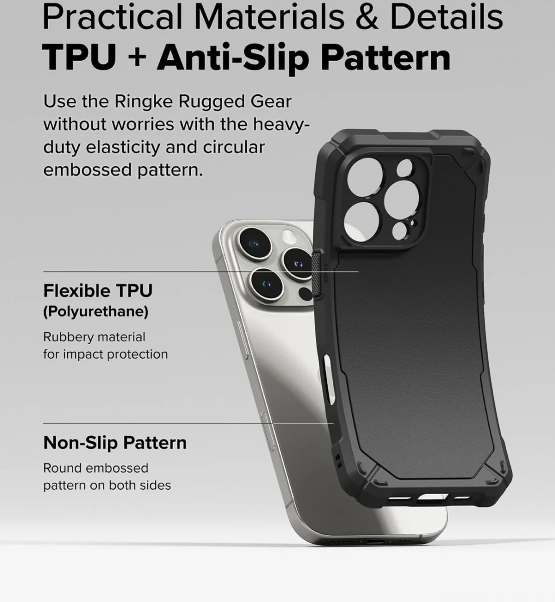 Ringke Rugged Gear iPhone 16 Pro Max Hoesje Back Cover Zwart afbeelding 8