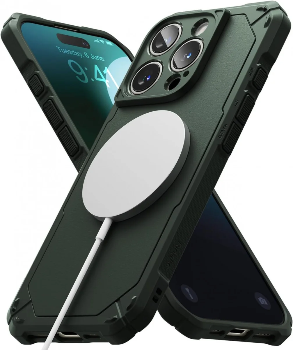 Ringke Rugged Gear Magnetic Apple iPhone 16 Pro Max Hoesje MagSafe Groen afbeelding 1