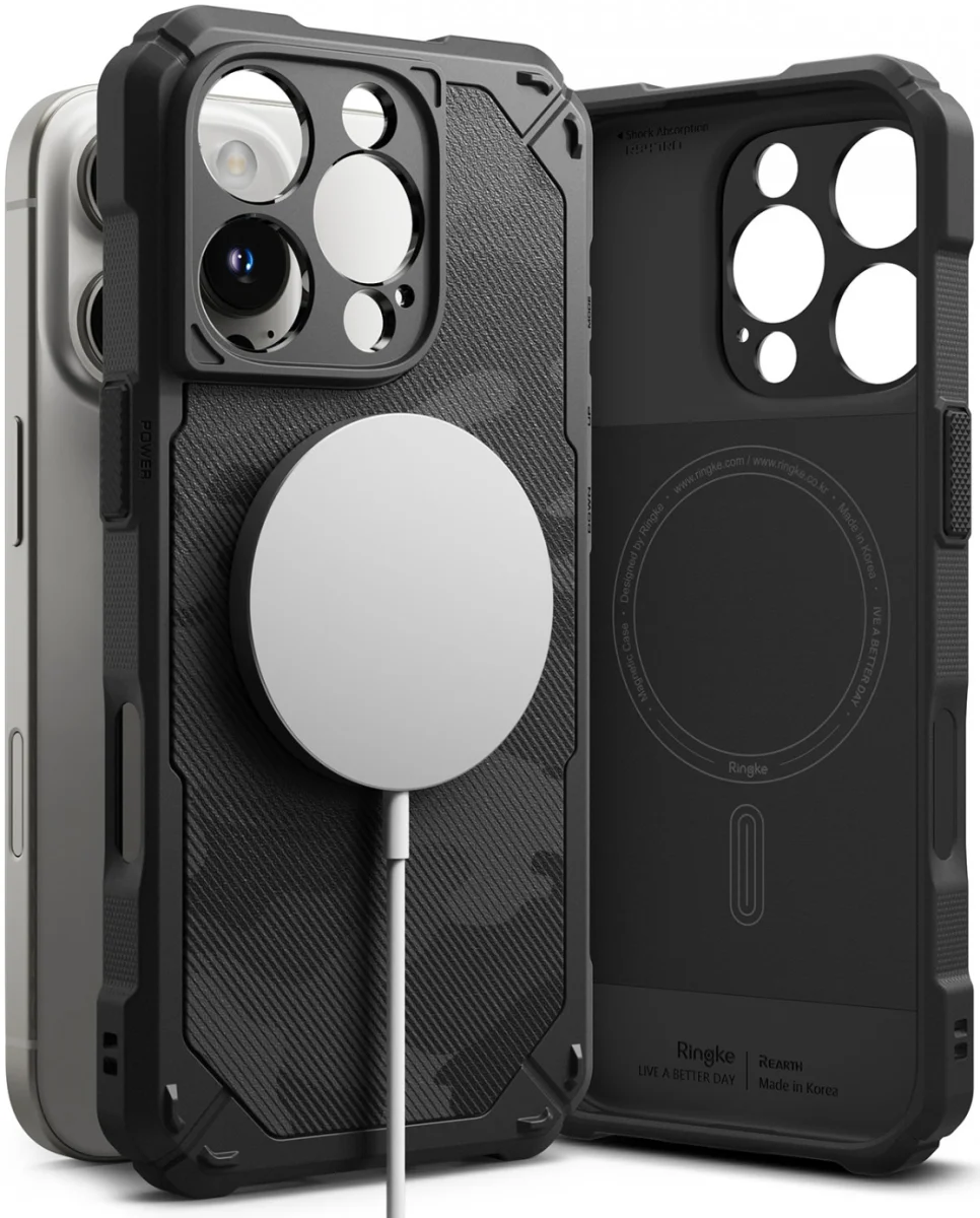 Ringke Rugged Gear Magnetic Apple iPhone 16 Pro Max Hoesje MagSafe Camo Zwart afbeelding 2