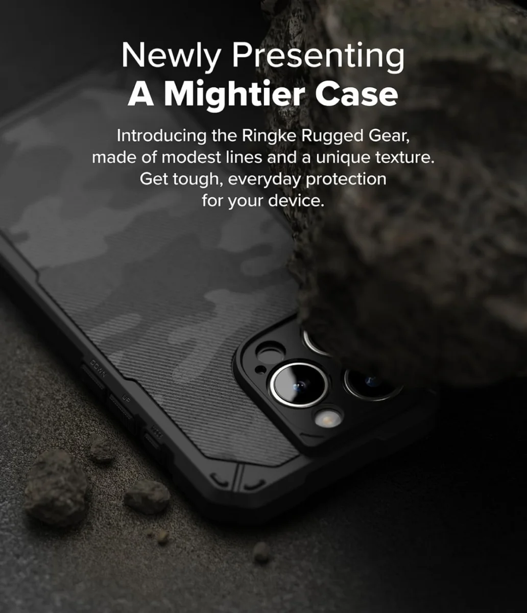 Ringke Rugged Gear Magnetic Apple iPhone 16 Pro Max Hoesje MagSafe Camo Zwart afbeelding 7