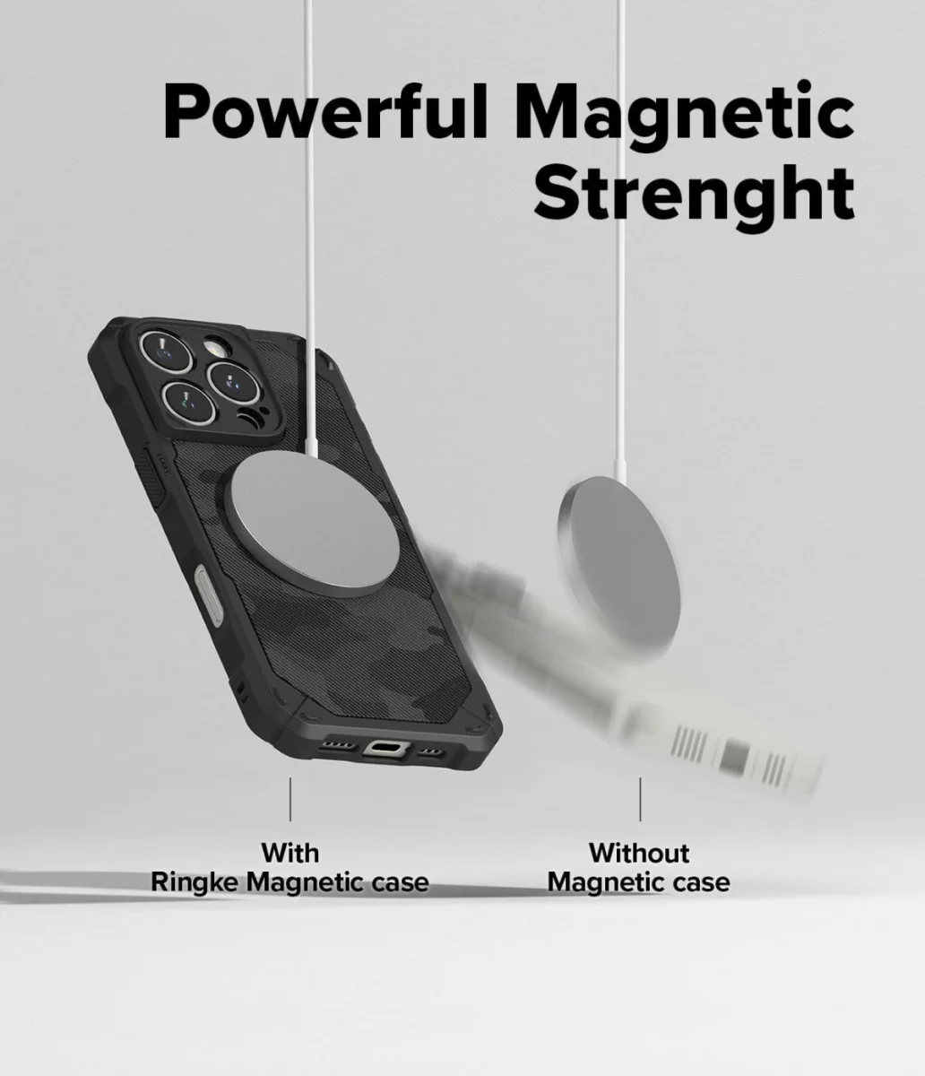 Ringke Rugged Gear Magnetic Apple iPhone 16 Pro Max Hoesje MagSafe Camo Zwart afbeelding 9