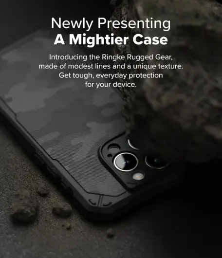 Ringke Rugged Gear Magnetic Apple iPhone 16 Pro Max Hoesje MagSafe Camo Zwart afbeelding 7