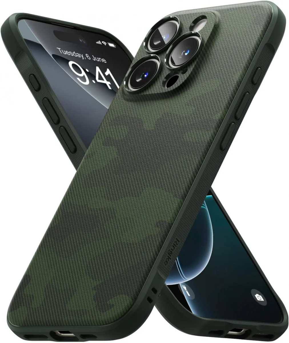 Ringke Onyx Apple iPhone 16 Pro Hoesje Flexibel TPU Back Cover Camo Groen afbeelding 2