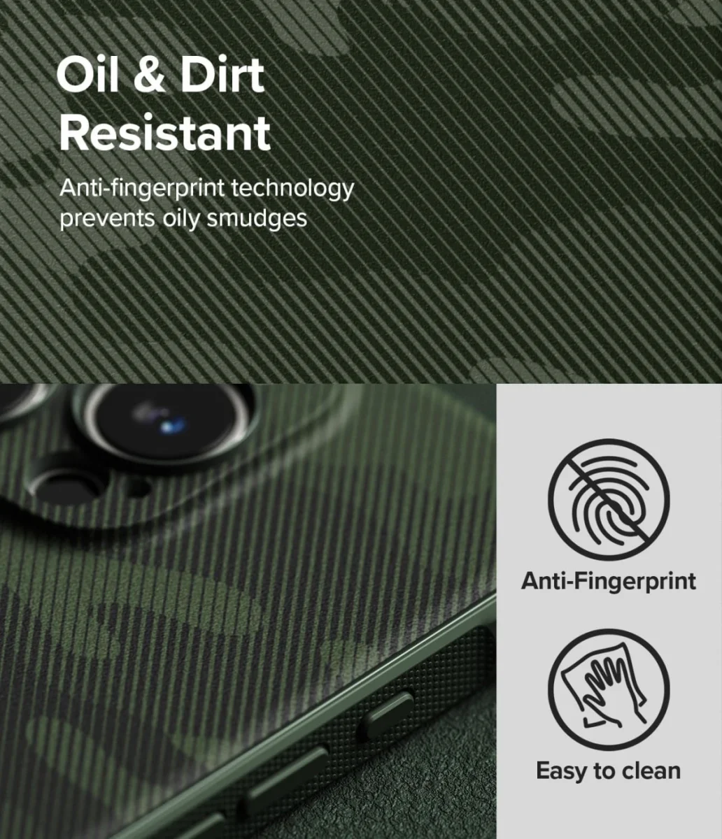 Ringke Onyx Apple iPhone 16 Pro Hoesje Flexibel TPU Back Cover Camo Groen afbeelding 6