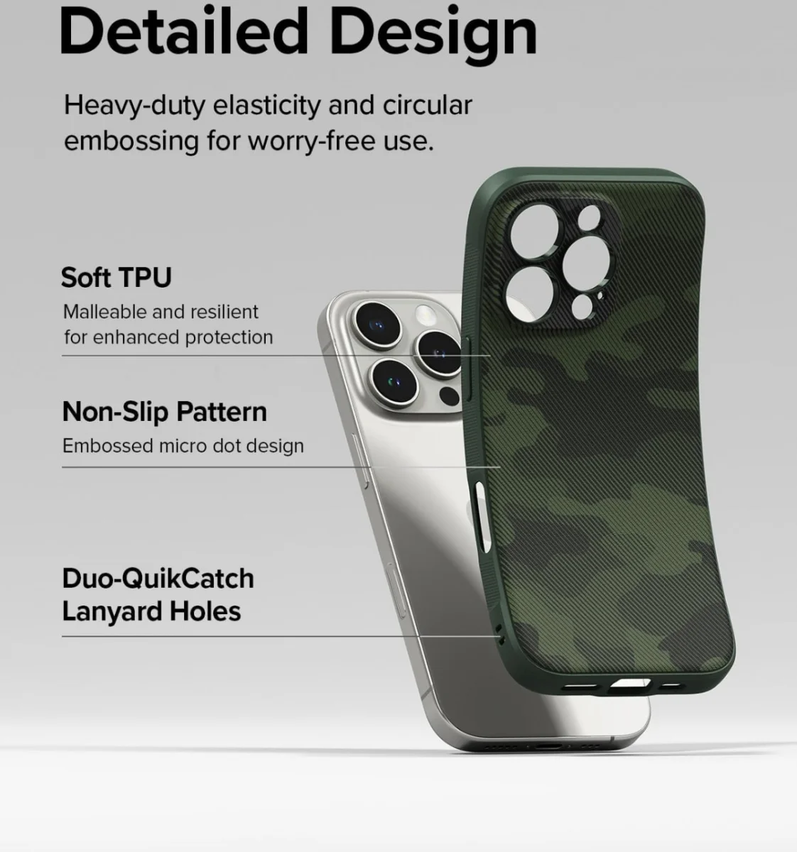 Ringke Onyx Apple iPhone 16 Pro Hoesje Flexibel TPU Back Cover Camo Groen afbeelding 7