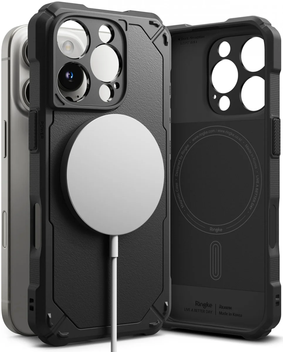 Ringke Rugged Gear Magnetic Apple iPhone 16 Pro Hoesje MagSafe Zwart afbeelding 1