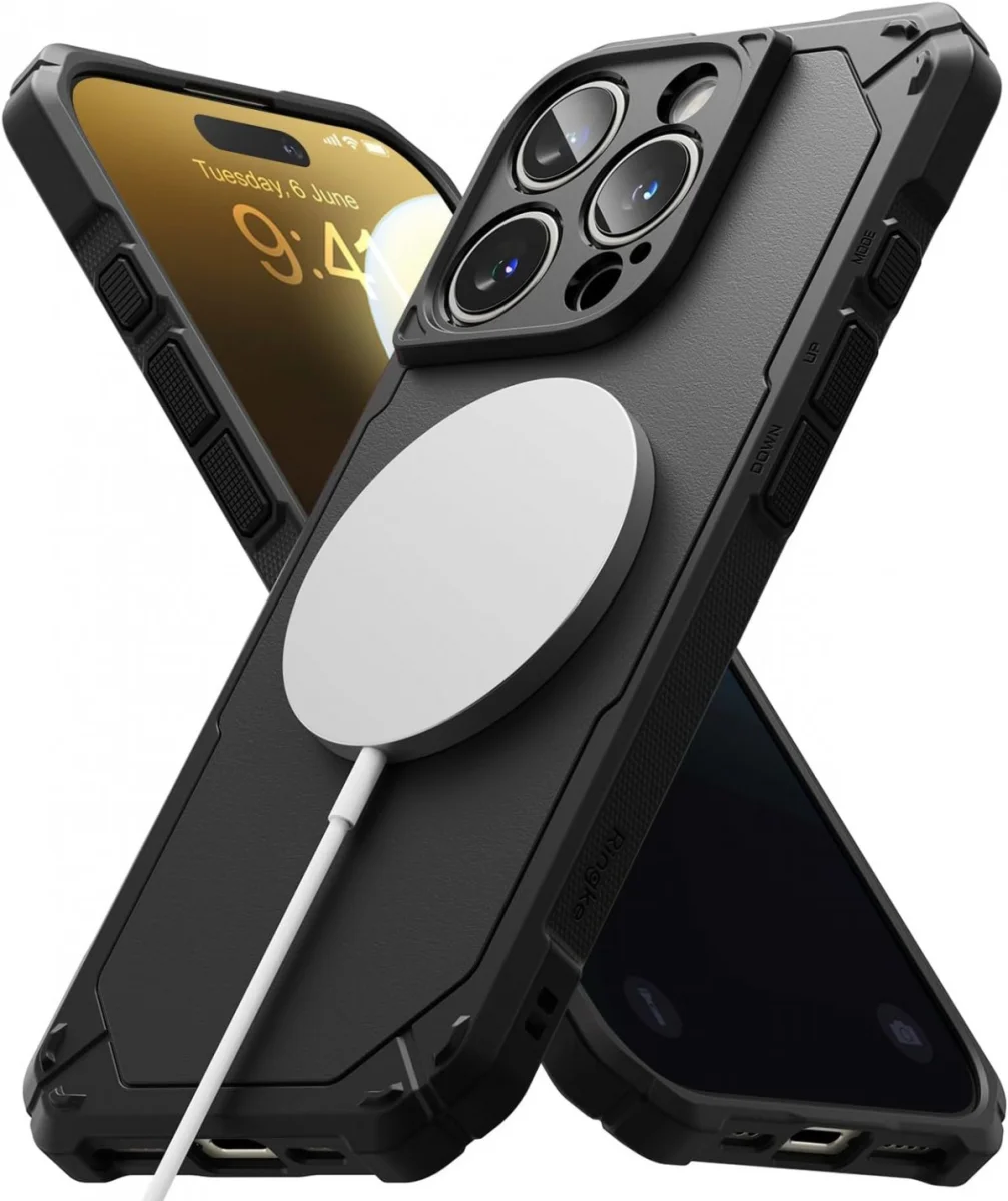 Ringke Rugged Gear Magnetic Apple iPhone 16 Pro Hoesje MagSafe Zwart afbeelding 2