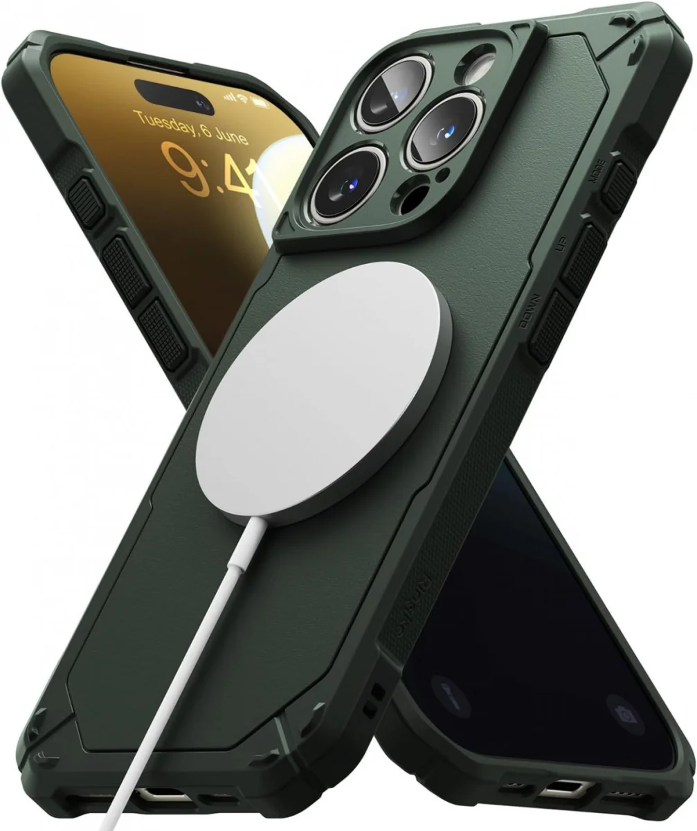 Ringke Rugged Gear Magnetic Apple iPhone 16 Pro Hoesje MagSafe Groen afbeelding 2