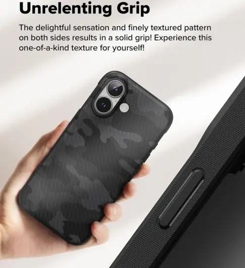 Ringke Onyx Apple iPhone 16 Plus Hoesje Flexibel TPU Back Cover Camo Zwart afbeelding 6