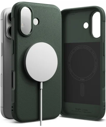 Ringke Onyx Magnetic iPhone 16 Plus Hoesje MagSafe Back Cover Groen Hoesjes