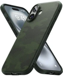 Ringke Onyx Apple iPhone 16 Hoesje Flexibel TPU Back Cover Camo Groen