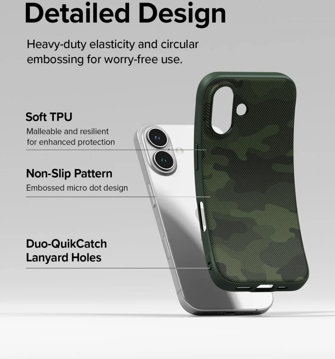 Ringke Onyx Apple iPhone 16 Hoesje Flexibel TPU Back Cover Camo Groen afbeelding 8