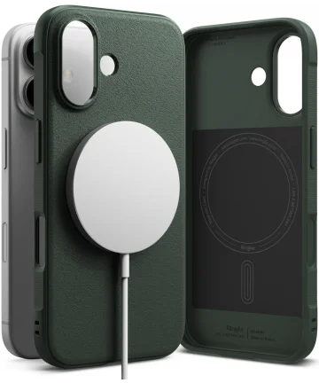 Ringke Onyx Magnetic iPhone 16 Hoesje MagSafe Back Cover Groen Hoesjes