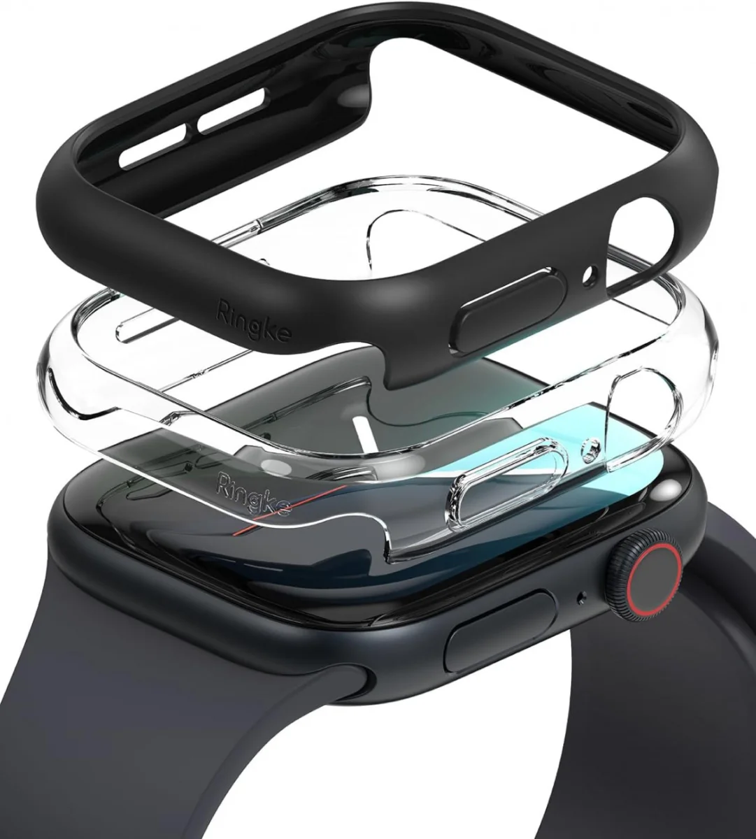 Ringke Slim - Apple Watch 10 42MM Hoesje - (2P) Transparant & Zwart afbeelding 1