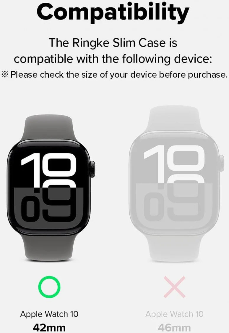 Ringke Slim - Apple Watch 10 42MM Hoesje - (2P) Transparant & Zwart afbeelding 2