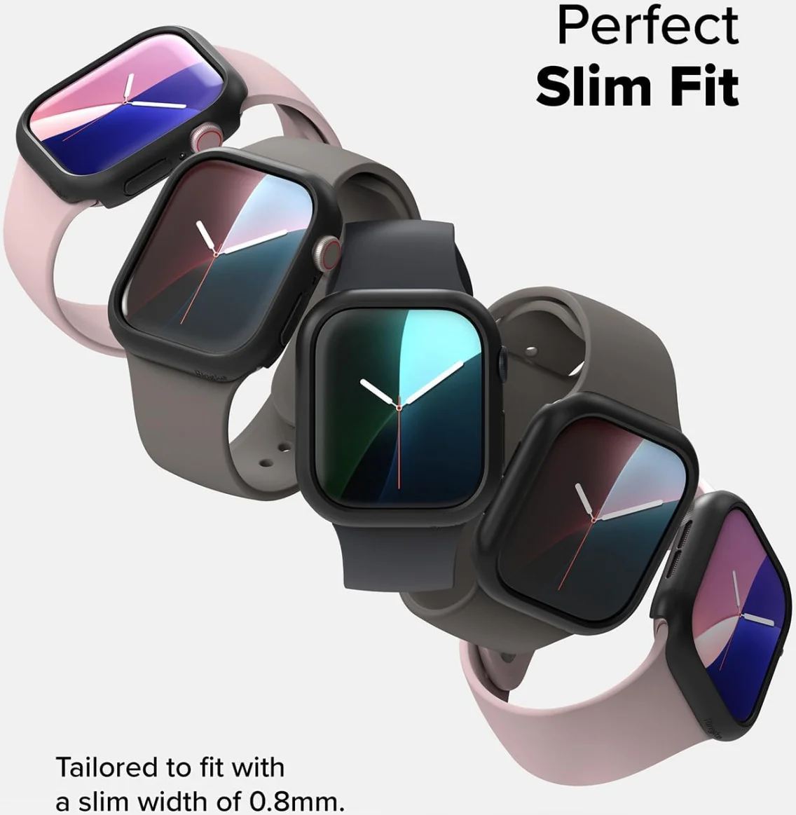 Ringke Slim - Apple Watch 10 42MM Hoesje - (2P) Transparant & Zwart afbeelding 4