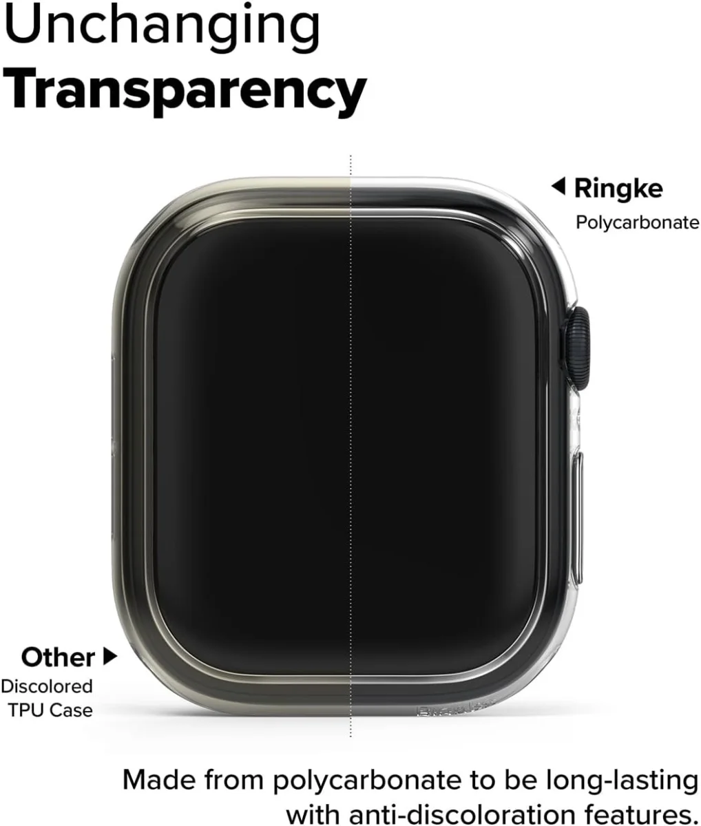 Ringke Slim - Apple Watch 10 42MM Hoesje - (2P) Transparant & Zwart afbeelding 6