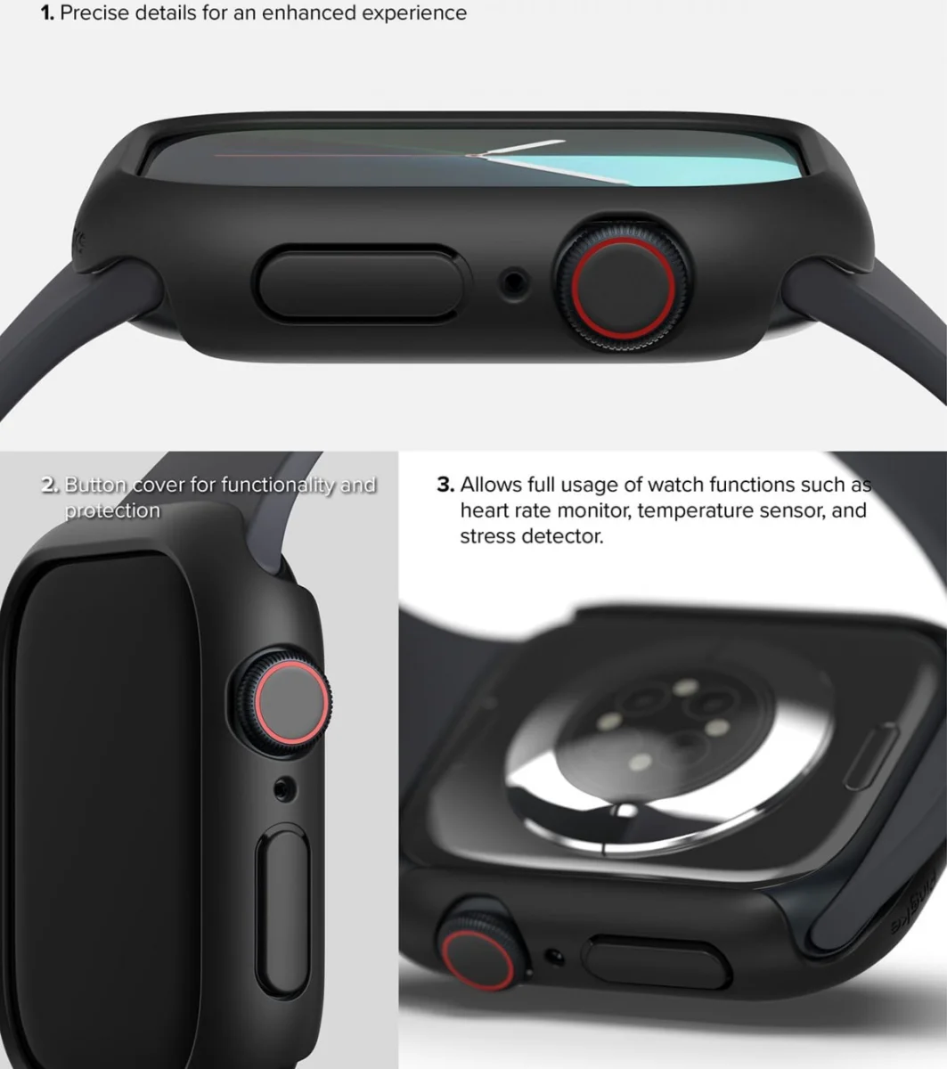 Ringke Slim - Apple Watch 10 42MM Hoesje - (2P) Transparant & Zwart afbeelding 7