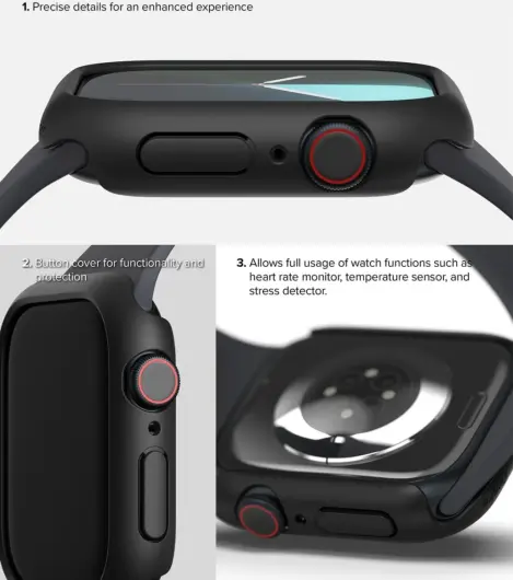 Ringke Slim - Apple Watch 10 42MM Hoesje - (2P) Transparant & Zwart afbeelding 7