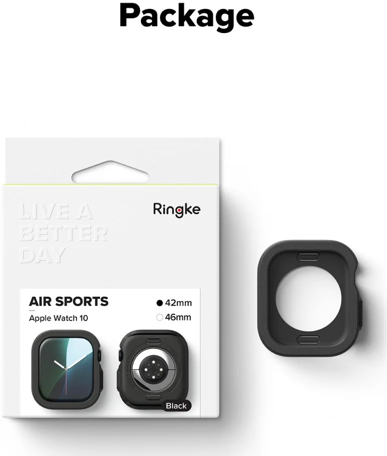 Ringke Air Sports - Apple Watch 10 42MM Hoesje - TPU Zwart afbeelding 11