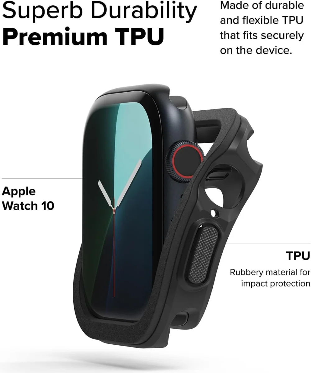 Ringke Air Sports - Apple Watch 10 42MM Hoesje - TPU Zwart afbeelding 5