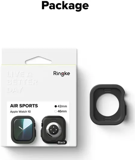 Ringke Air Sports - Apple Watch 10 42MM Hoesje - TPU Zwart afbeelding 11