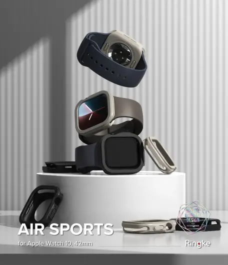 Ringke Air Sports - Apple Watch 10 42MM Hoesje - TPU Zwart afbeelding 2