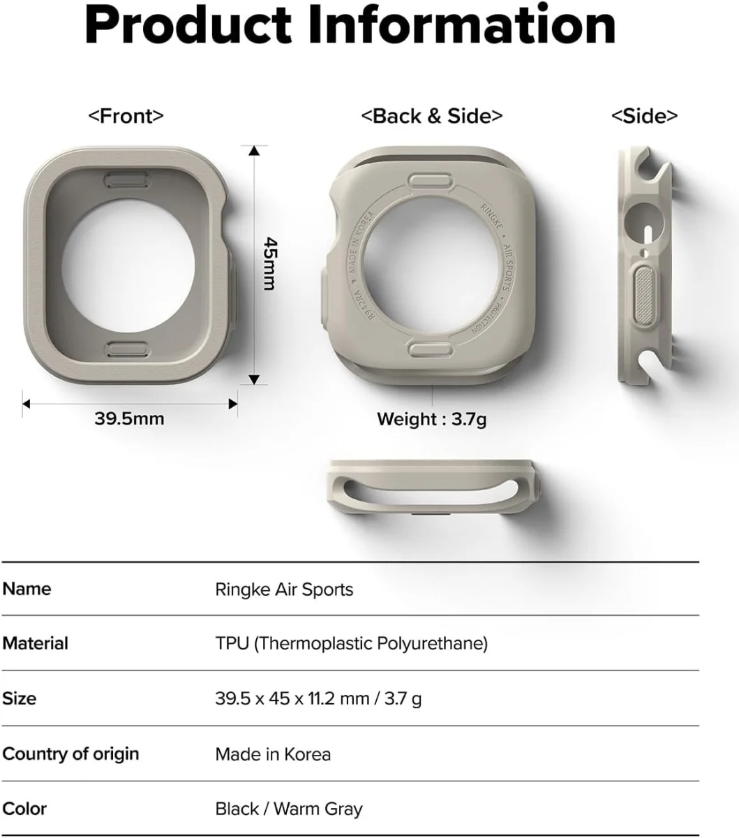 Ringke Air Sports - Apple Watch 10 42MM Hoesje - TPU Grijs afbeelding 11