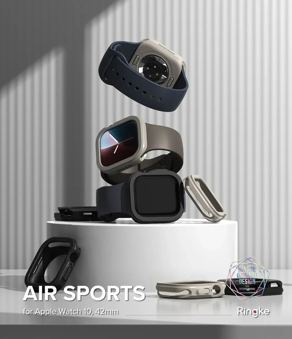 Ringke Air Sports - Apple Watch 10 42MM Hoesje - TPU Grijs afbeelding 2