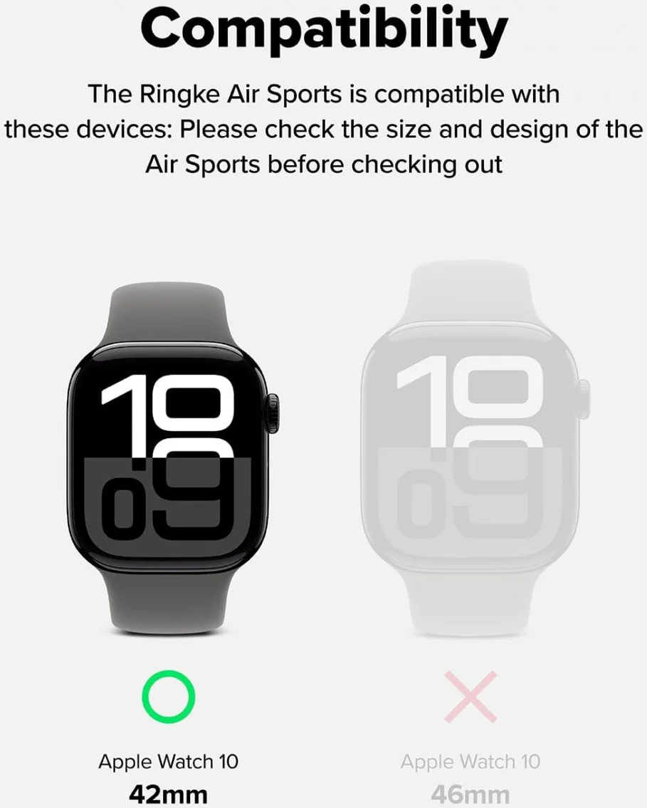 Ringke Air Sports - Apple Watch 10 42MM Hoesje - TPU Grijs afbeelding 3