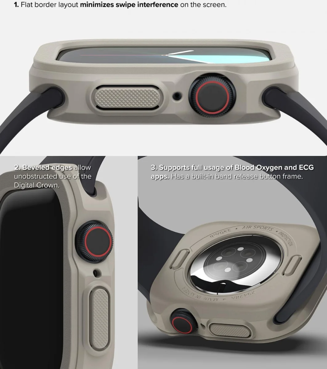 Ringke Air Sports - Apple Watch 10 42MM Hoesje - TPU Grijs afbeelding 8